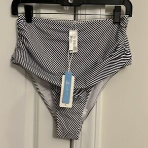 NWT Blue white stripe maternity? stomach Cupse Bikini Bottom shorts new